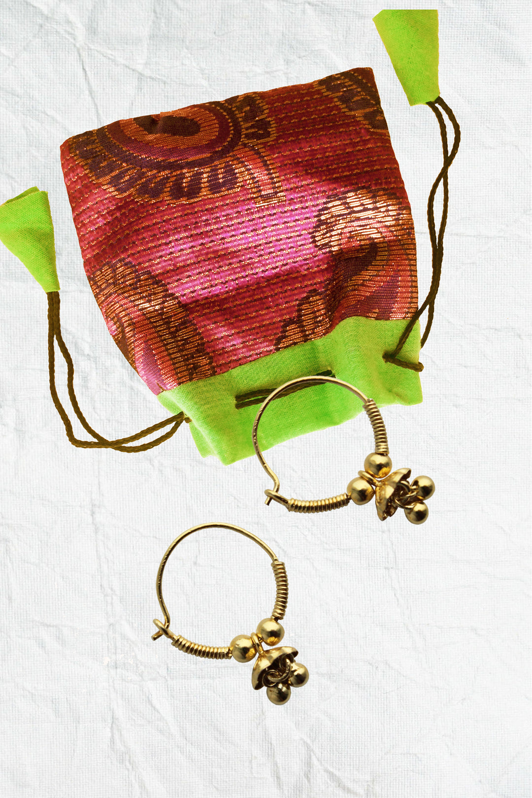 Gold Indian Mewar sleeper earrings