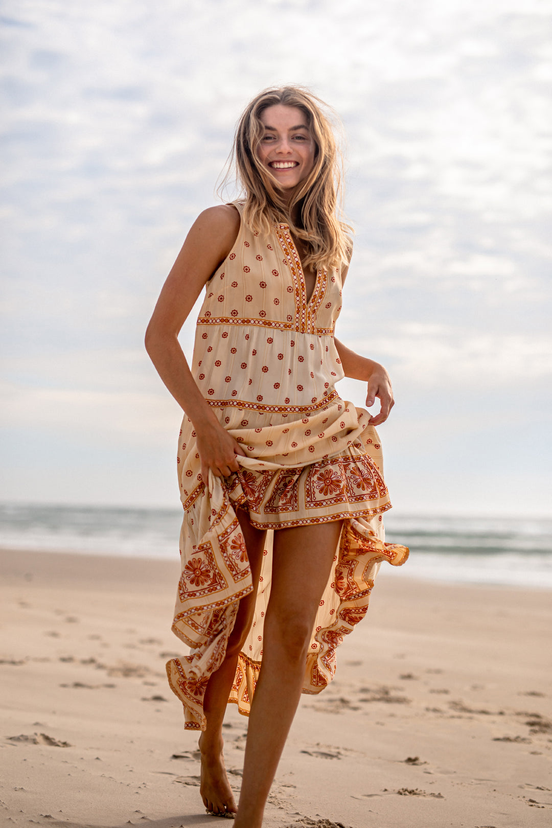 Paper Daisy Maxi Dress Almond