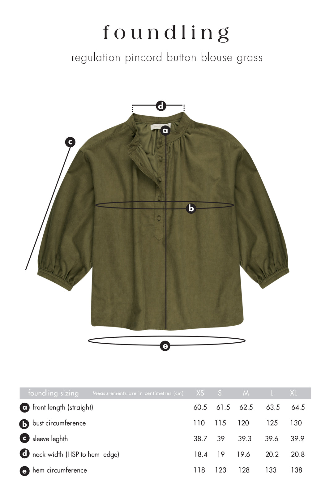 Regulation Pincord Button Blouse Grass
