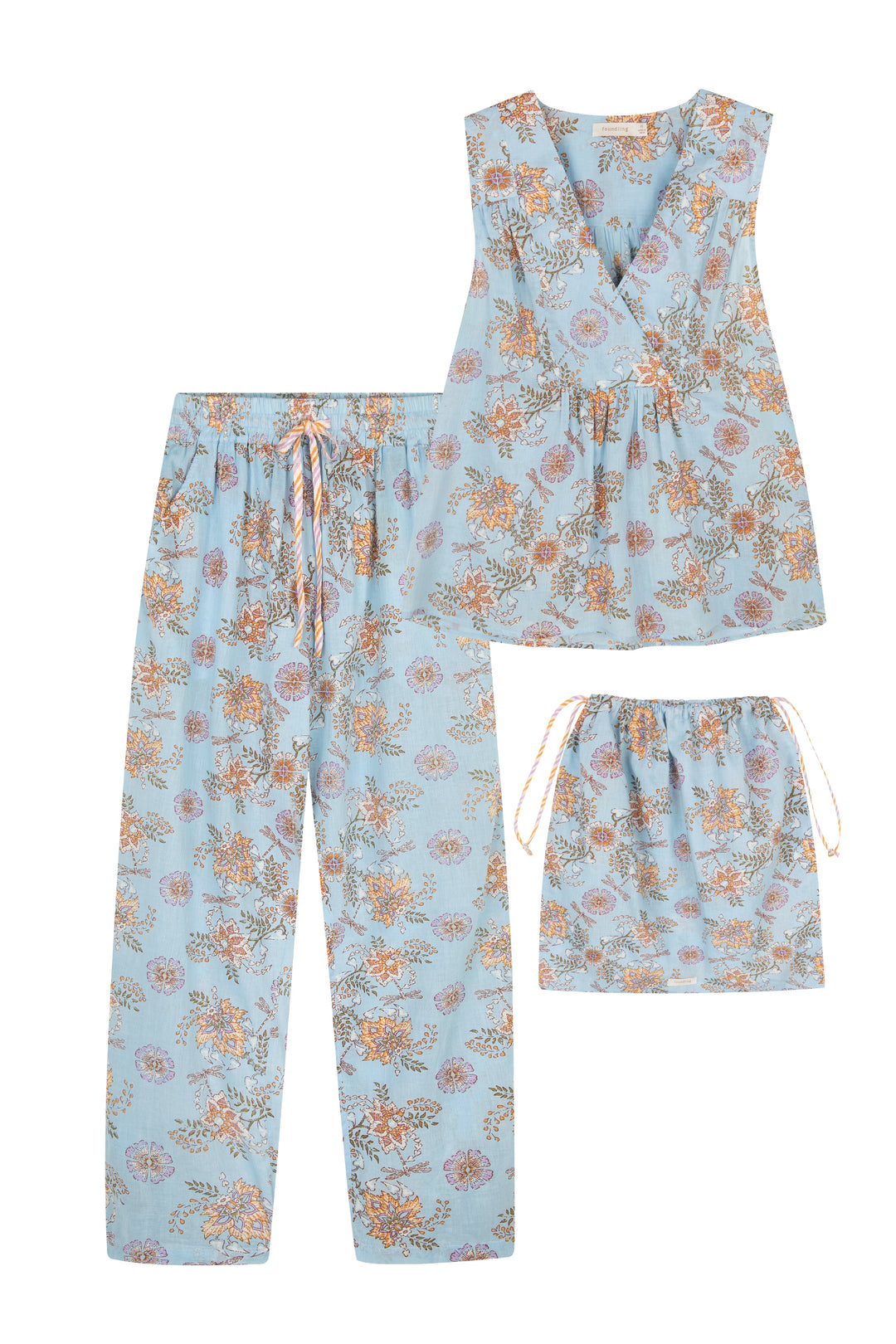 PURE COTTON FLORAL SUMMER LADIES PYJAMA SET LOUNGEWEAR