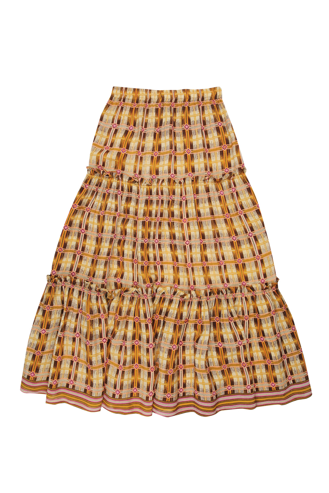 Betti Village Plaid Maxi Skirt