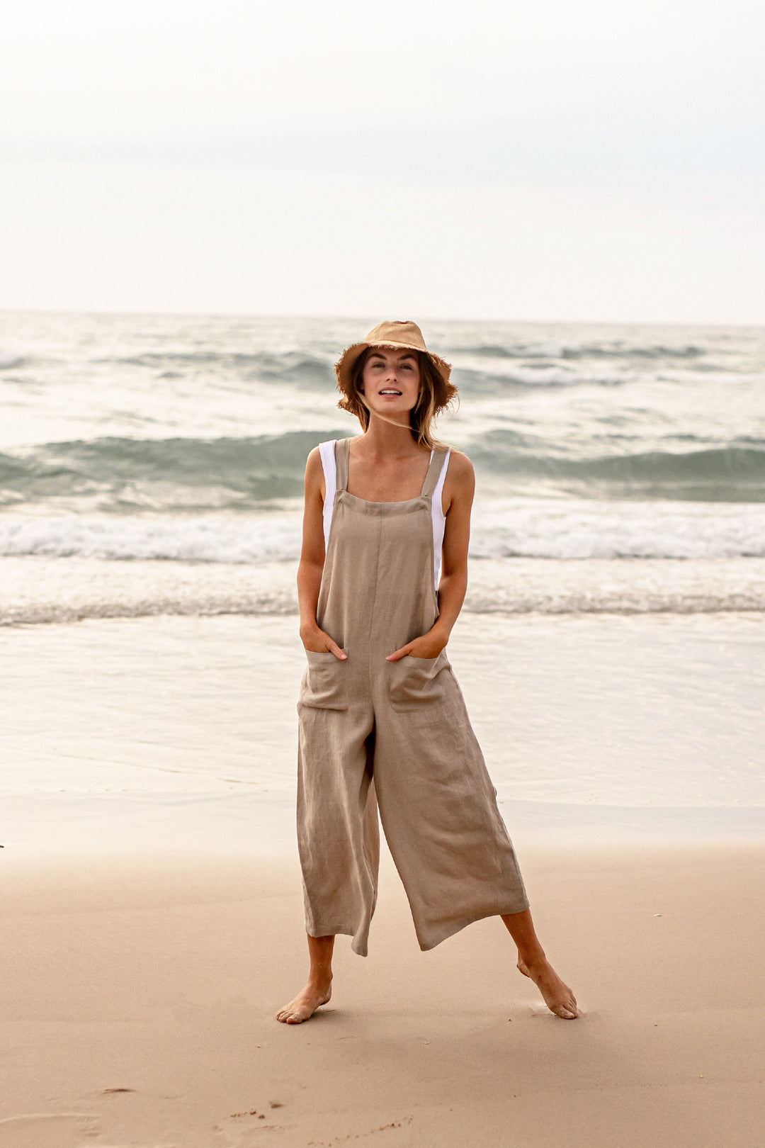 Flax Linen Pocket Jumpsuit