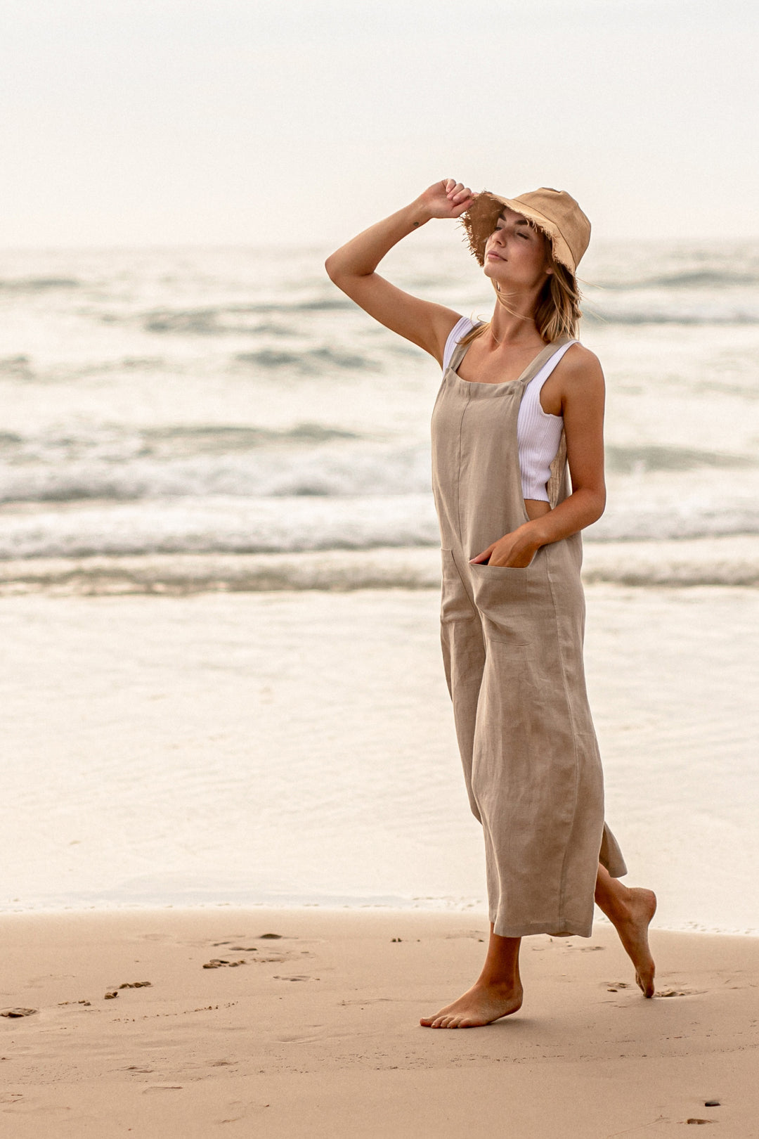 Flax Linen Pocket Jumpsuit