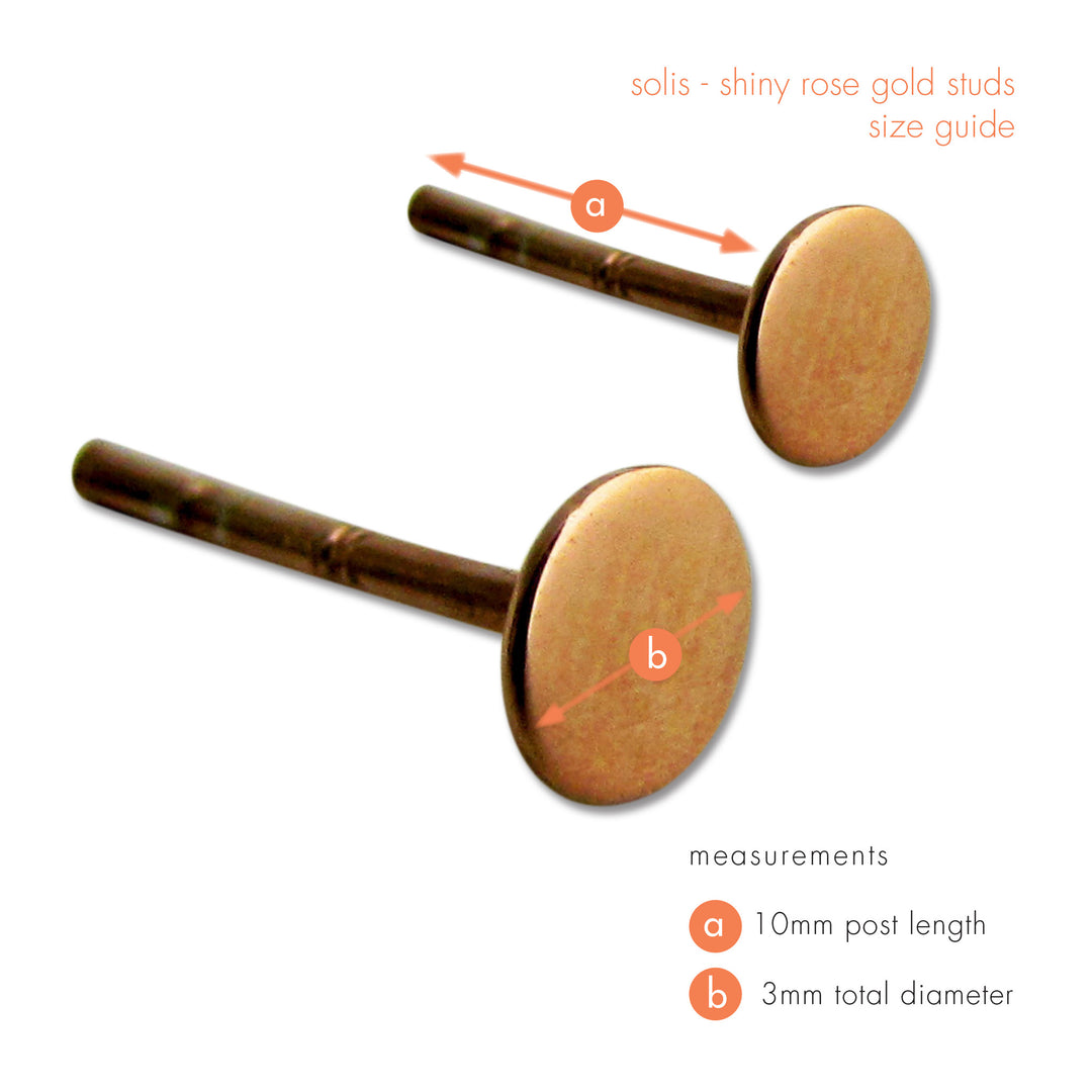 Solis rose gold stud matt or polished