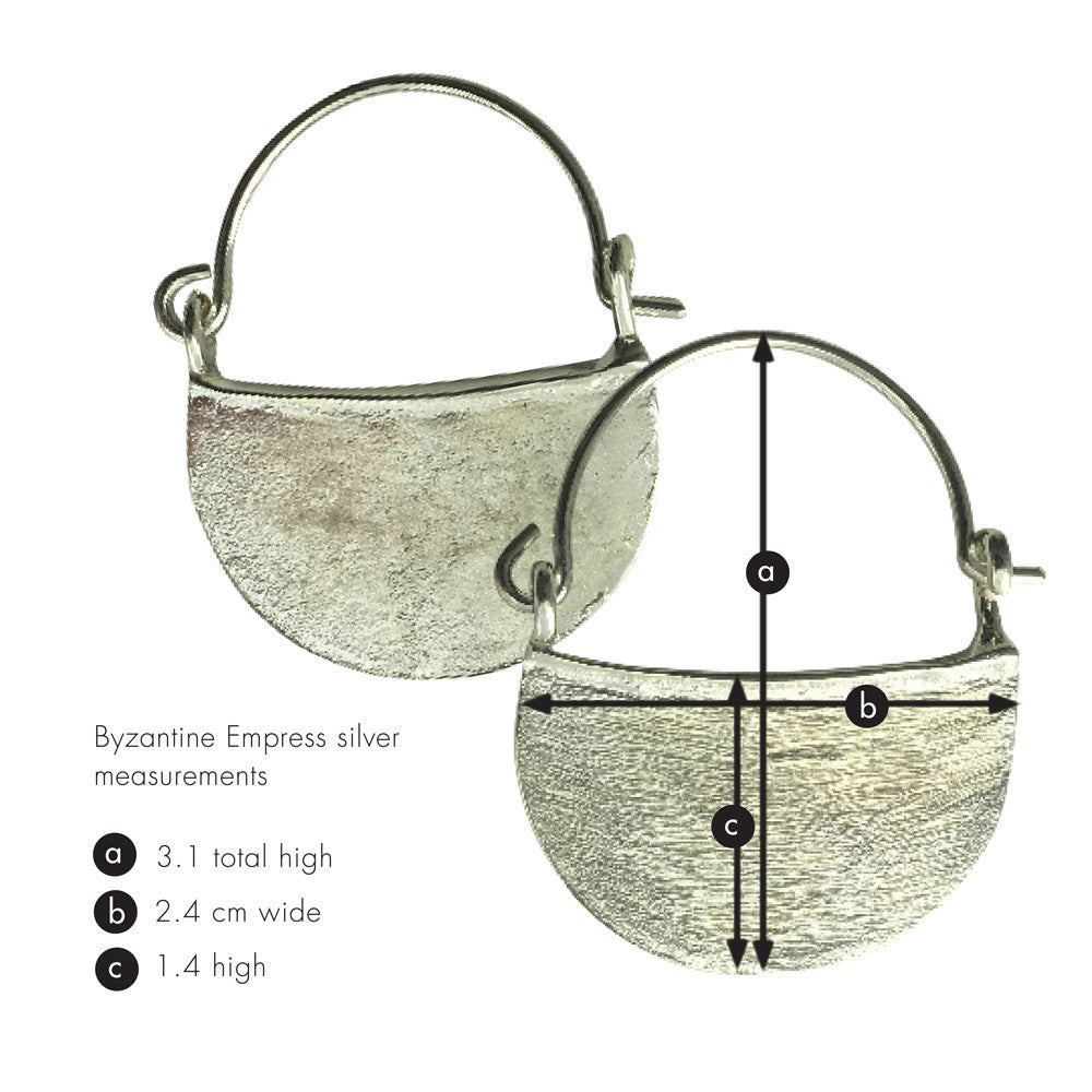 Byzantine empress earrings silver