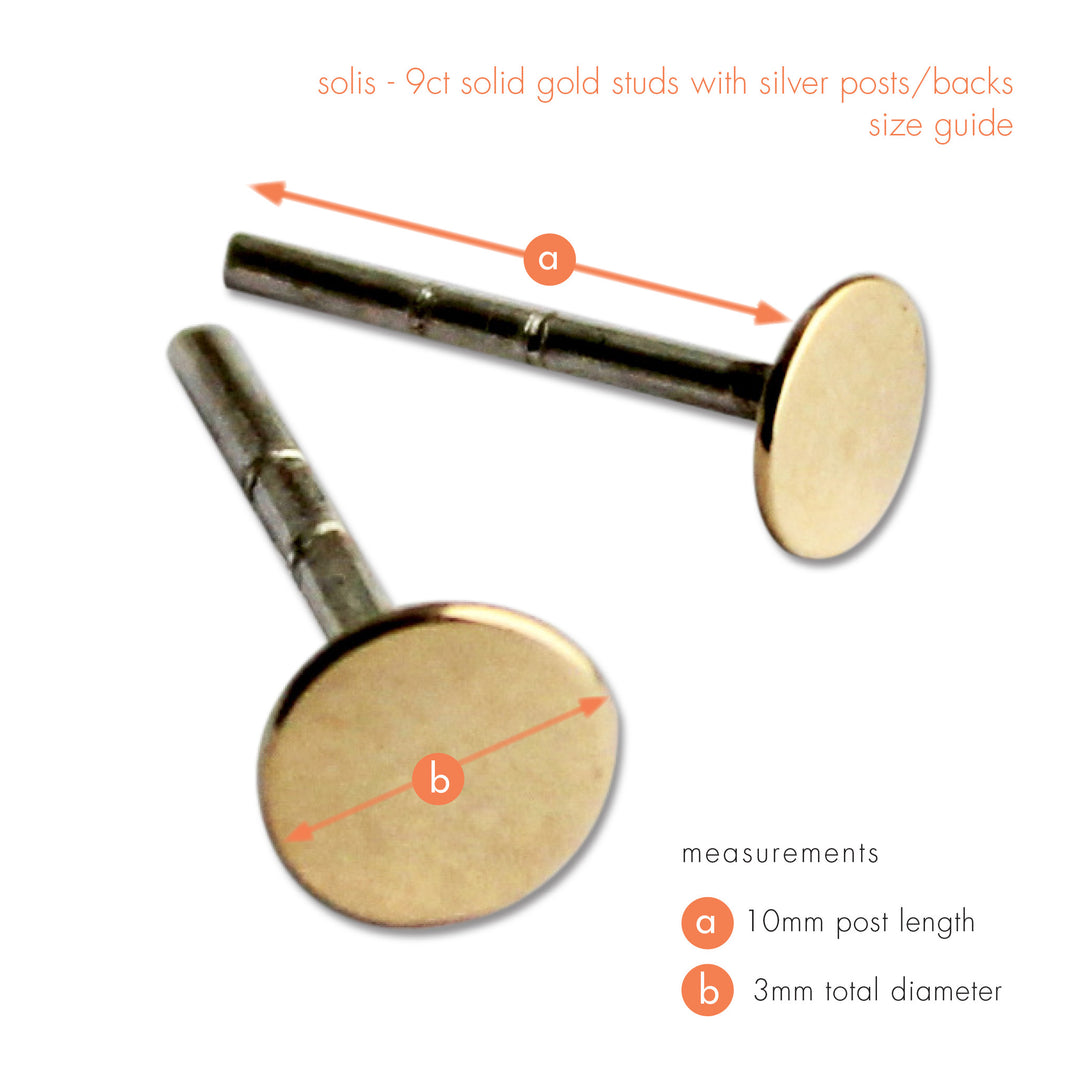 Solis 9ct gold stud
