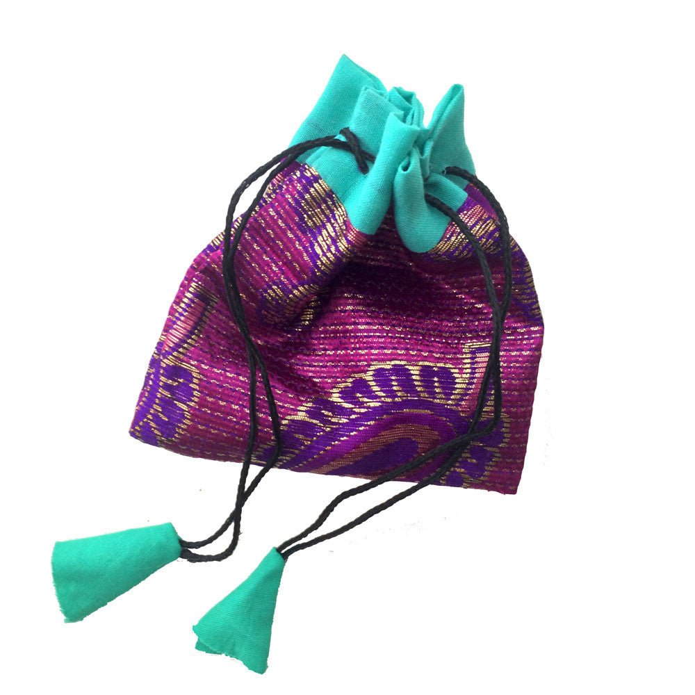 foundling recycled sari jewellery bags